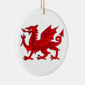 Welsh dragon met schuine rand keramisch ornament (Rechts)