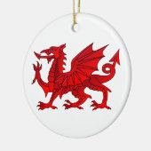 Welsh dragon met schuine rand keramisch ornament (Links)