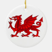 Welsh dragon met schuine rand keramisch ornament (Achterkant)