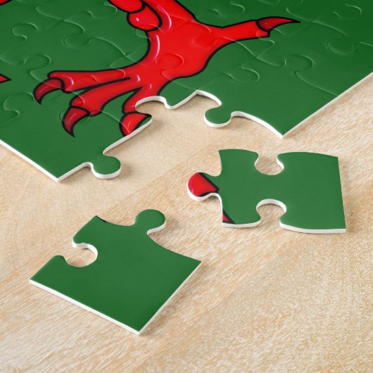 Welsh dragon met schuine rand legpuzzel (Zijkant)