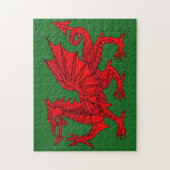 Welsh dragon met schuine rand legpuzzel (Verticaal)