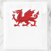 Welsh dragon met schuine rand rechthoekige sticker (Tas)