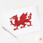 Welsh dragon met schuine rand rechthoekige sticker (Envelop)