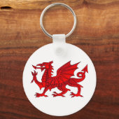 Welsh dragon met schuine rand sleutelhanger (Voorkant)