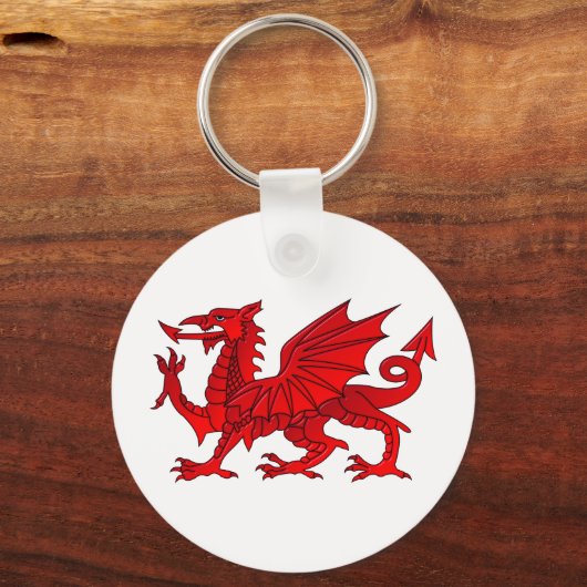 Welsh dragon met schuine rand sleutelhanger (Voorkant)