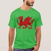 Welsh dragon met schuine rand t-shirt (Voorkant)