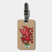 Welsh Dragon Monogram Bagagelabel (Voorkant verticaal)