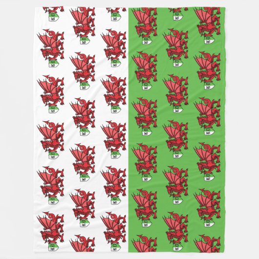 Welsh Dragon Monogram Fleece Deken (Voorkant)