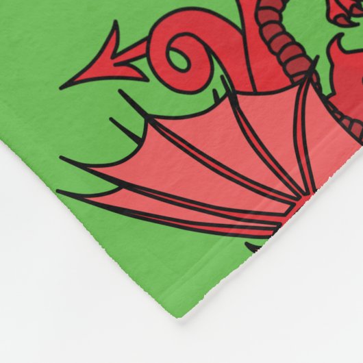 Welsh Dragon Monogram Fleece Deken (Hoek)