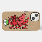 Welsh Dragon Monogram iPhone Hoesje (Achterkant horizontaal)