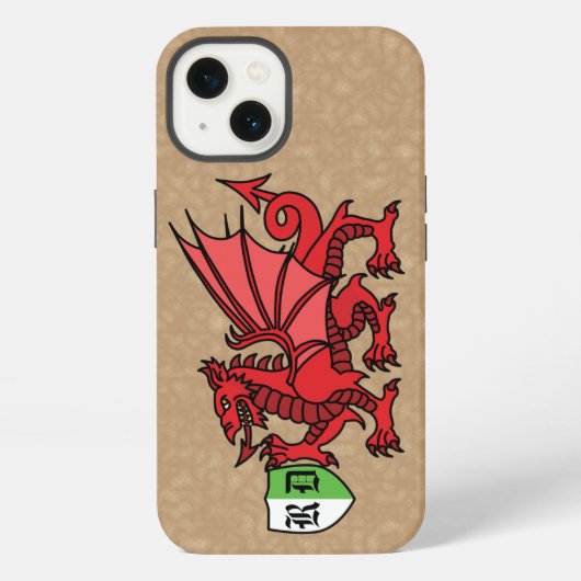 Welsh Dragon Monogram iPhone Hoesje (Achterkant)