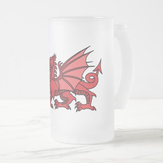 Welsh Dragon Monogram Matglas Bierpul (Voorkant rechts)