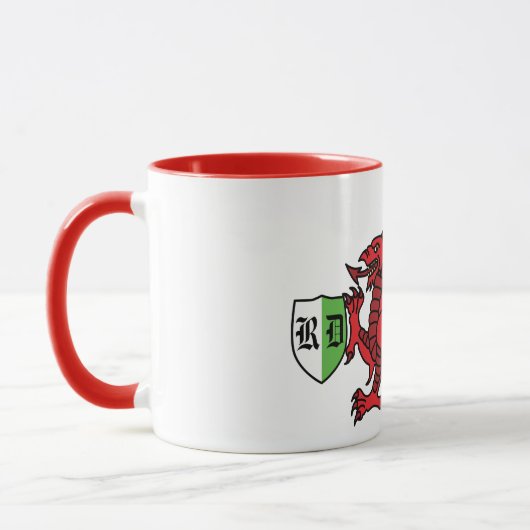 Welsh Dragon Monogram Mok (Links)