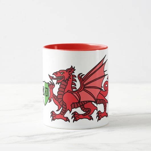 Welsh Dragon Monogram Mok (Midden)