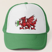 Welsh Dragon Monogram Trucker Pet (Voorkant)