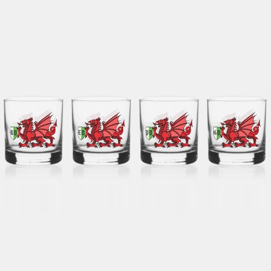 Welsh Dragon Monogram Whisky Glas (Voorkant)