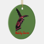 Welsh Dragon Nadolig Llawen bywhacky Keramisch Ornament (Rechts)