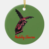 Welsh Dragon Nadolig Llawen bywhacky Keramisch Ornament (Voorkant)
