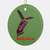 Welsh Dragon Nadolig Llawen bywhacky Keramisch Ornament (Links)