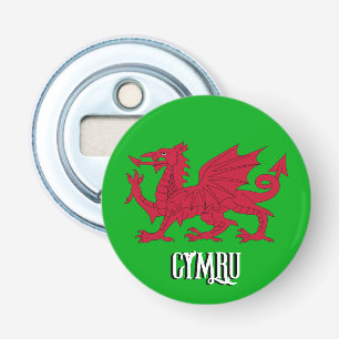 Welsh Dragon Openers, Patriotic Wales / Cymru Button Flesopener