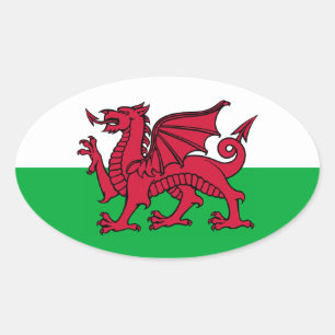 Welsh Dragon Ovale Sticker