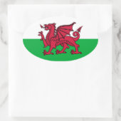 Welsh Dragon Ovale Sticker (Tas)