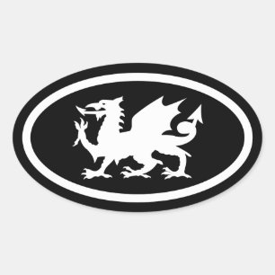 Welsh Dragon Ovale Sticker