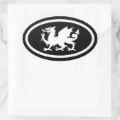 Welsh Dragon Ovale Sticker (Tas)