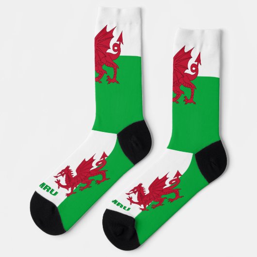 Welsh Dragon Patriotic, Cymru Flag, Wales Premium Sokken (Links)