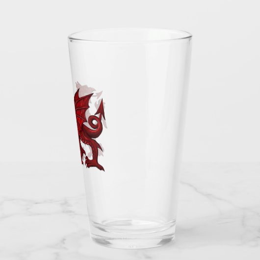 WELSH DRAGON PINT GLASS GLAS (Links)