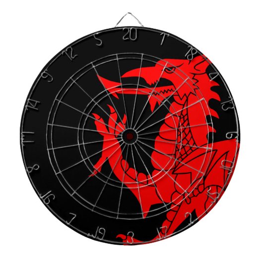 Welsh Dragon Rampant Dartbord (Voorkant)