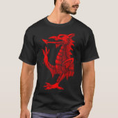 Welsh Dragon - Red Hatching Essential T-Shirt (Voorkant)