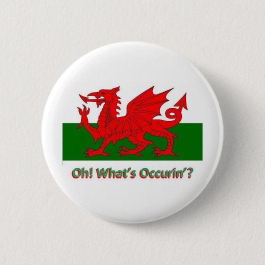 welsh dragon ronde button 5,7 cm (Voorkant)