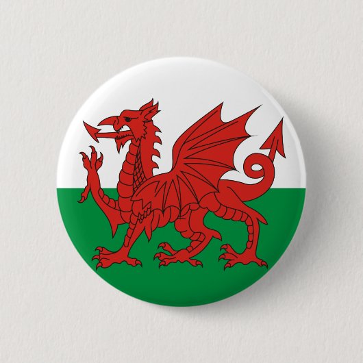 Welsh Dragon Ronde Button 5,7 Cm (Voorkant)