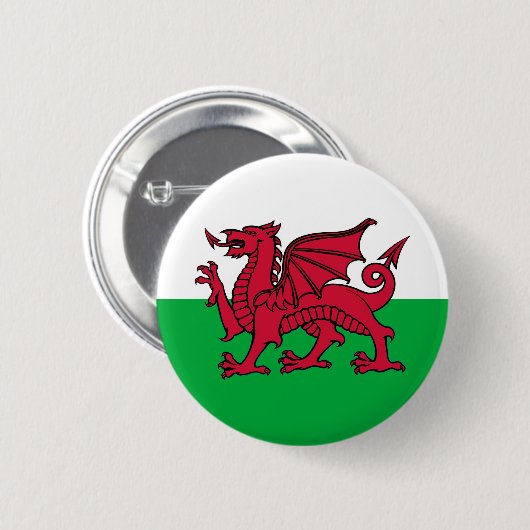 Welsh Dragon Ronde Button 5,7 Cm (Voorkant /achterkant)