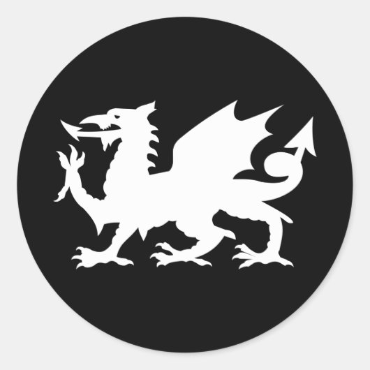 Welsh Dragon Ronde Sticker (Voorkant)
