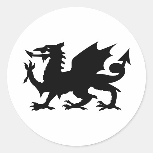 Welsh Dragon Ronde Sticker (Voorkant)