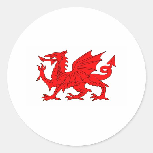 Welsh Dragon Ronde Sticker (Voorkant)