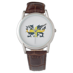 Welsh Dragon Saint David Vlag Horloge