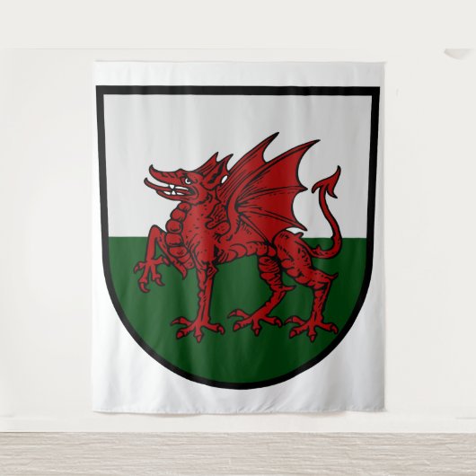 Welsh Dragon Shield - Symbool van kracht en erfgoe Wandkleed (Voorkant)
