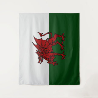 Welsh Dragon Shield - Symbool van kracht en erfgoe Wandkleed
