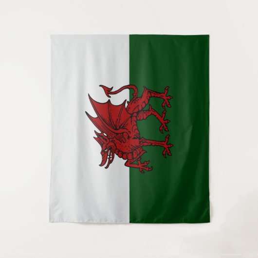 Welsh Dragon Shield - Symbool van kracht en erfgoe Wandkleed (Voorkant)
