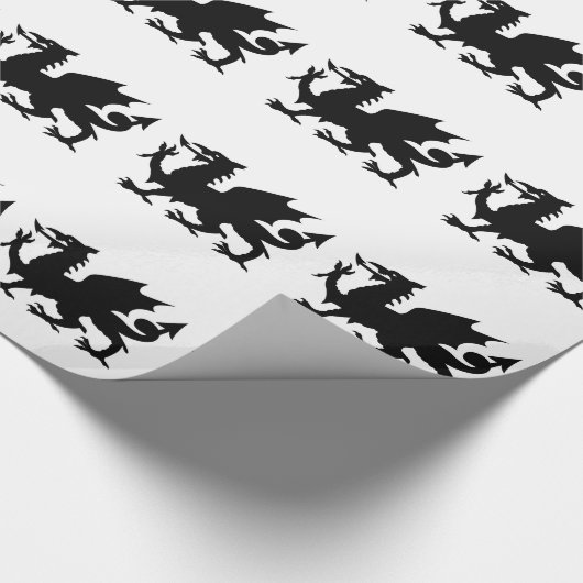 Welsh Dragon Silhouette Cadeaupapier (Hoek)