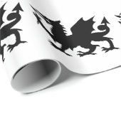 Welsh Dragon Silhouette Cadeaupapier (Rol Hoek)