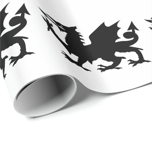Welsh Dragon Silhouette Cadeaupapier (Rol Hoek)
