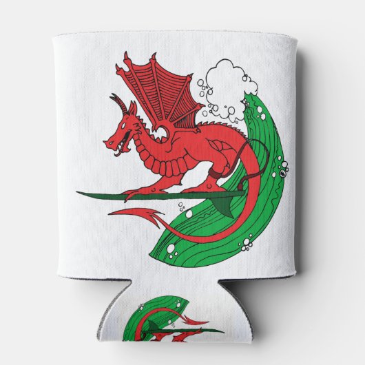 Welsh Dragon Surfen Blikjeskoeler (Achterkant)