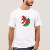 Welsh Dragon Surfing T-shirt (Voorkant)