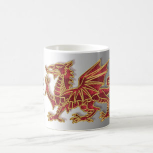 Welsh Dragon Sylish, White 11 oz Classic White Mok