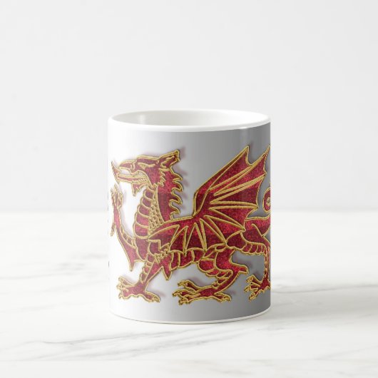 Welsh Dragon Sylish, White 11 oz Classic White Mok (Center)