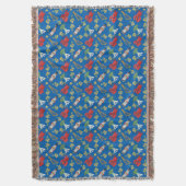 Welsh Emblemen Daffodils Red Dragon Leeks Harp Blu Deken (Voorkant Verticaal)